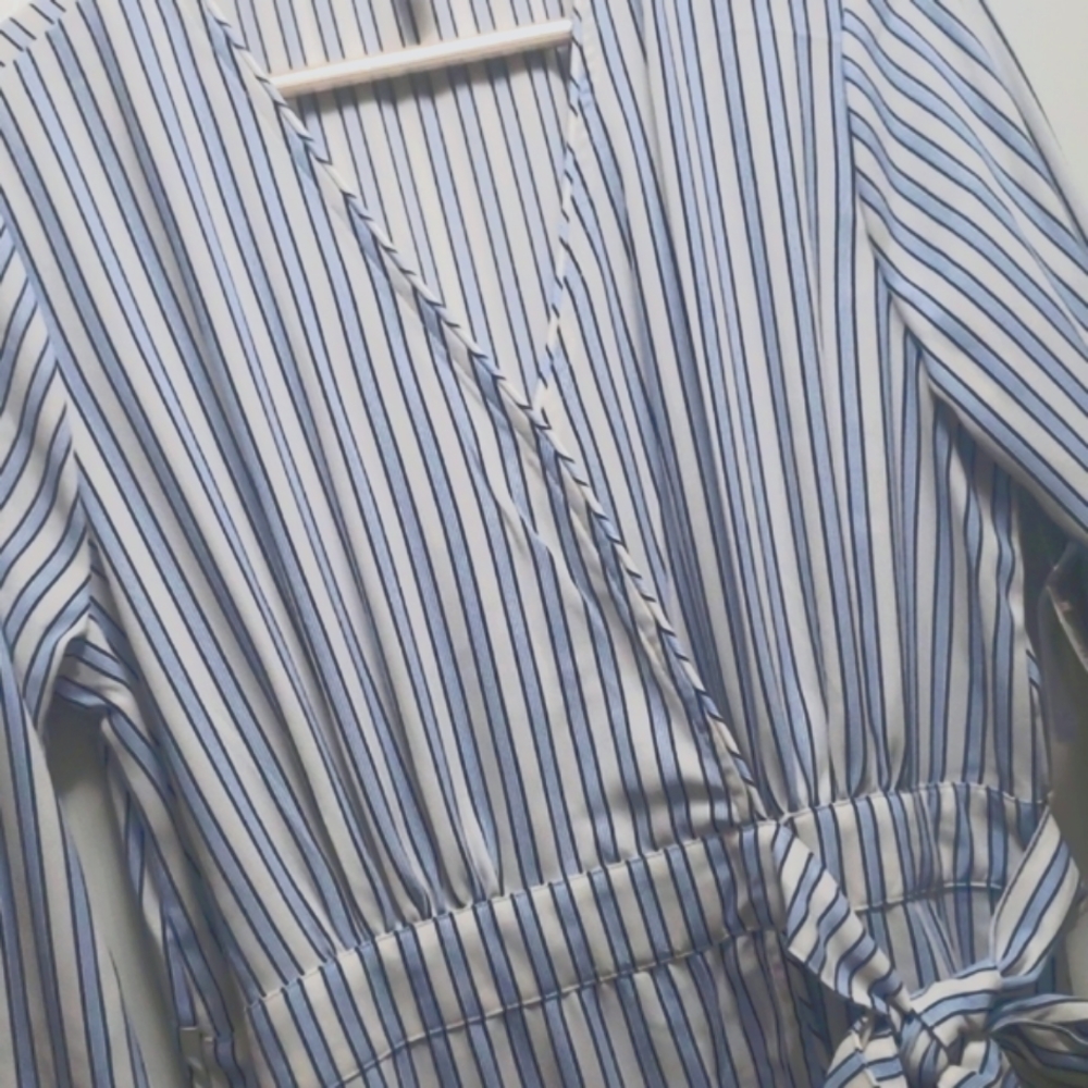 Women's blue/white striped dress, Size M. New with tags.